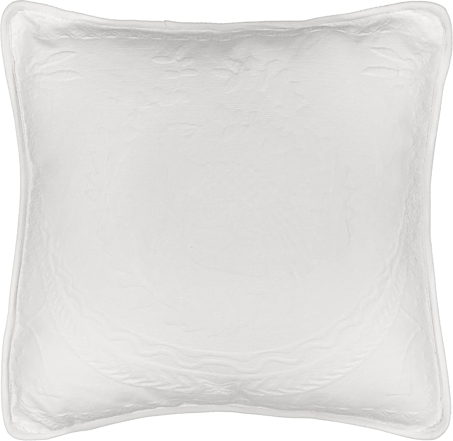 Historic Charleston King Charles Classic European Matelasse Cotton Decorative Pillow Case, 1 Count (Pack of 1), White