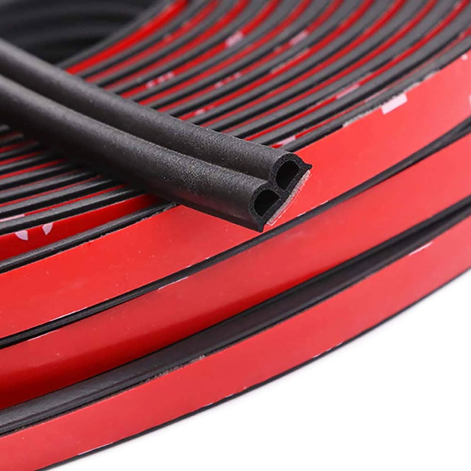 Universal Car Door Seal Strip, B Shape Automotive Weather Stripping Self Adhesive Weather Draft Seal Strip for Car Door Window Engine Cover Soundproofing Sealing (51/100" W x 1/5" T x 33' L, B Shape)