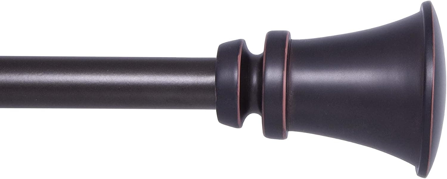 Kenney Nile 3/4" Standard Decorative Window Curtain Rod, Bronze, 66-120"