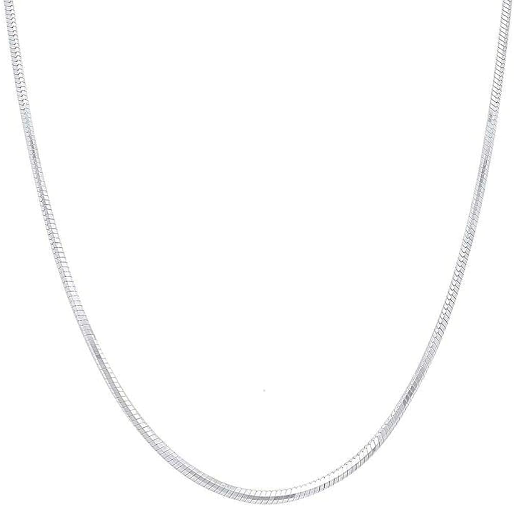 Sterling Silver 2MM, 2.5MM, 3MM, 4MM, 5MM Solid Round Snake Chain Necklace- Flexible Snake Chain Necklace, Round 925 Sterling Silver Necklace,Made In Italy, Men and Women Jewelry Gadgets