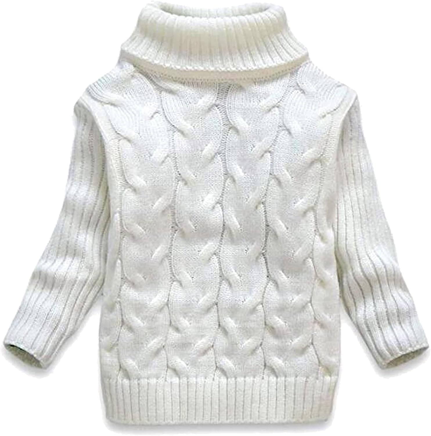 LIGHFOOT Toddler Long Sleeves Sweater ​Knit high Collar Twist Cable Turtleneck Keep Warm for Baby Kids Boys Girls Christmas
