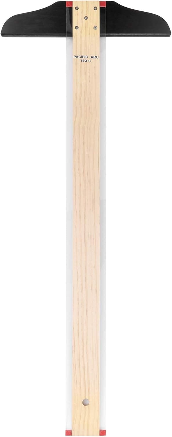 Pacific Arc 18 Inch T Square, Traditional Maple Blade with Acrylic Edge