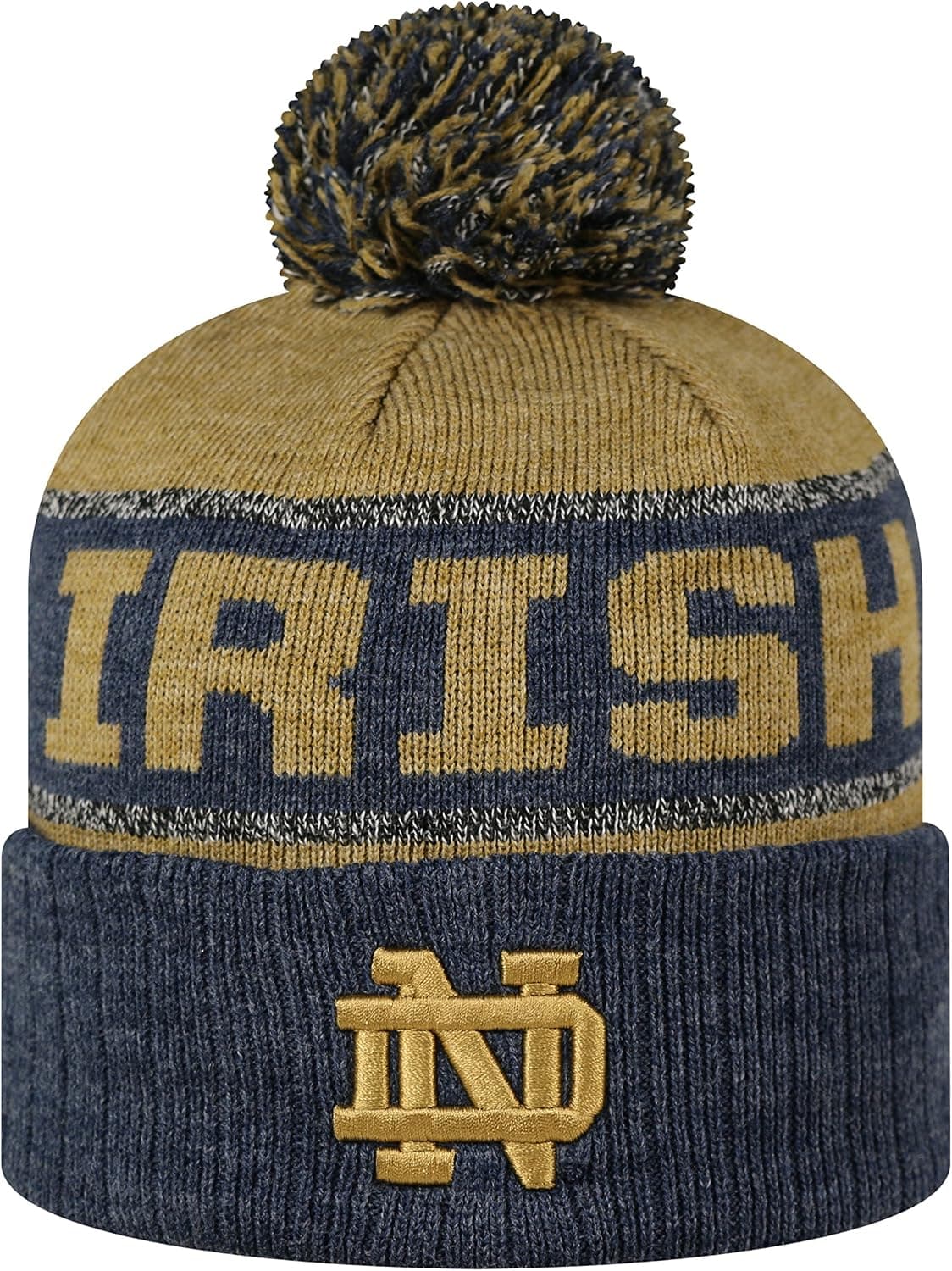 Top of the World Notre Dame Fighting Irish Below Zero Cuffed Pom Knit Beanie Hat/Cap