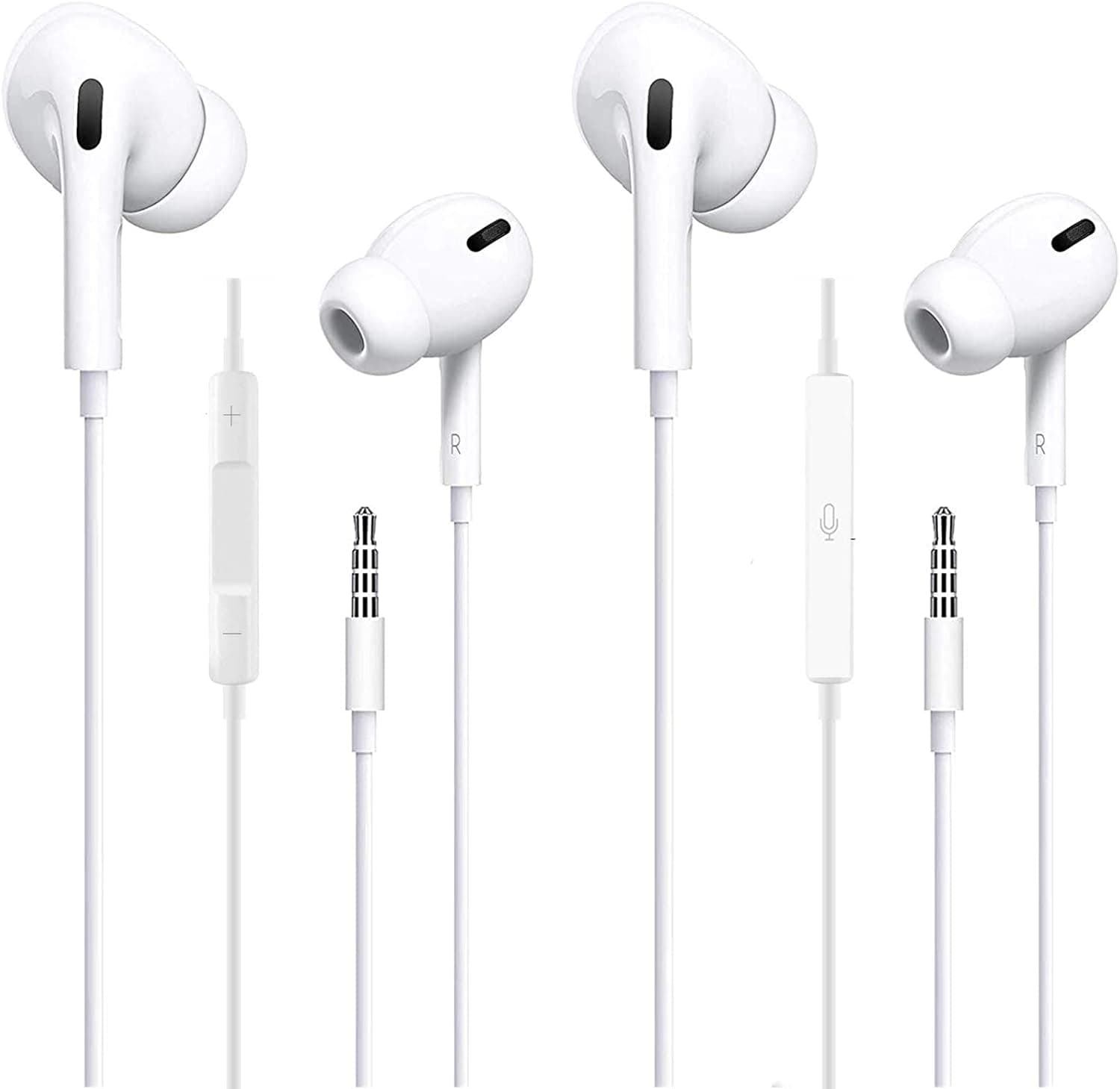 ZDAGO 2 Pack Phone Earphones,Aux Headphones,3.5mm Wired Headphones Control and Microphone Compatible with Phone.