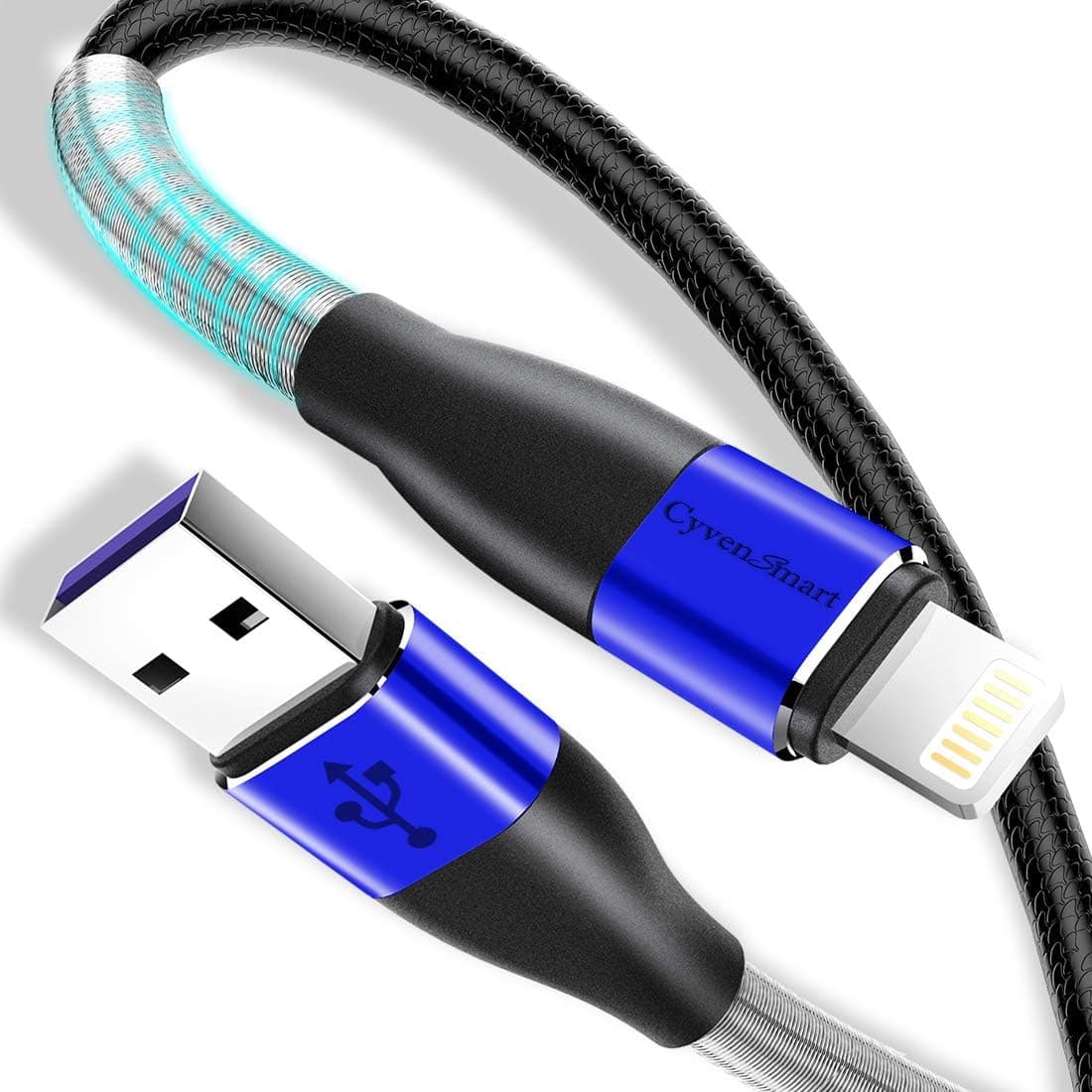 CyvenSmart [MFi Certified] 2 Pack 3ft iPhone Charger Cable for 3 Foot iPhone Charger Cord Data Sync Fast USB Charging Cable Cord Compatible for iPhone X Case/8/8 Plus/7/7 Plus/6/6s Plus/5s/5 (Blue)
