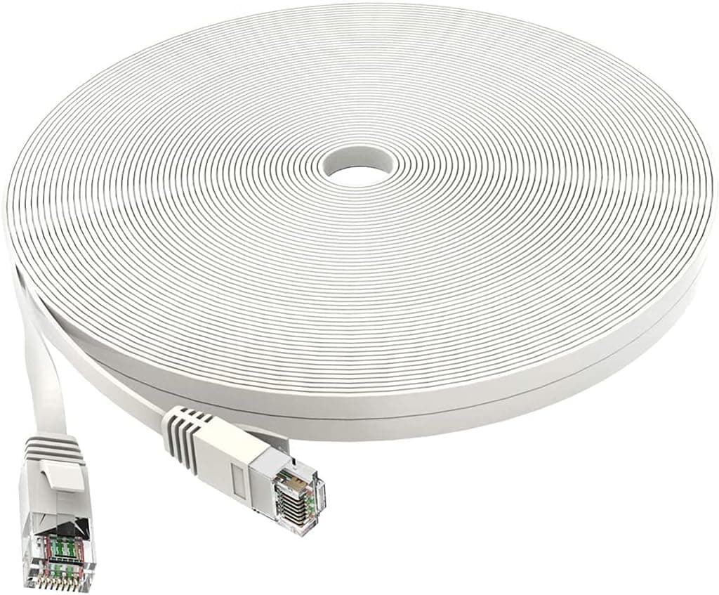 SHOOTING Cat 6 Ethernet Cable, Flat 17 Feet LAN, UTP Cat 6, RJ45, cat 6e ethernet Cable, Network Cord, Patch, Internet Cable - 17 ft - White