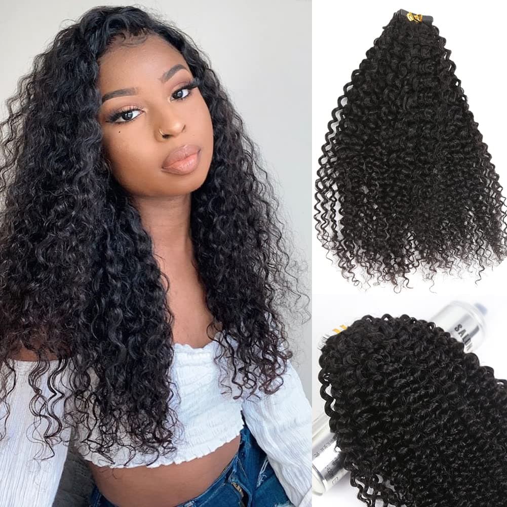 Y WIGS Kinky Curly Tape In Hair Extensions Human Hair 40pcs 100g Remy Hair Real Human Hair Tape In Extensions 20inch