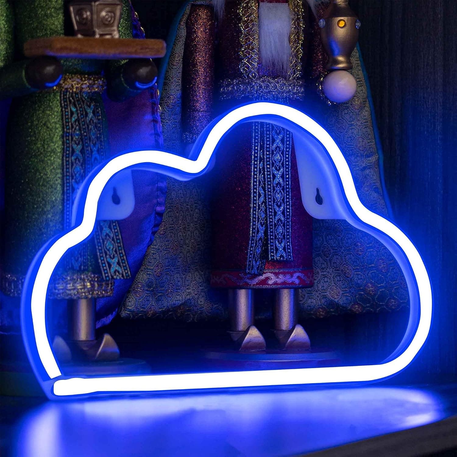 Funpeny Cloud Neon Signs, LED Ramadan Festival Blue Cloud Neon Lights, Decor for Table,Desk,Indoors,Home Bedroom Decorations USB Charging & Battery