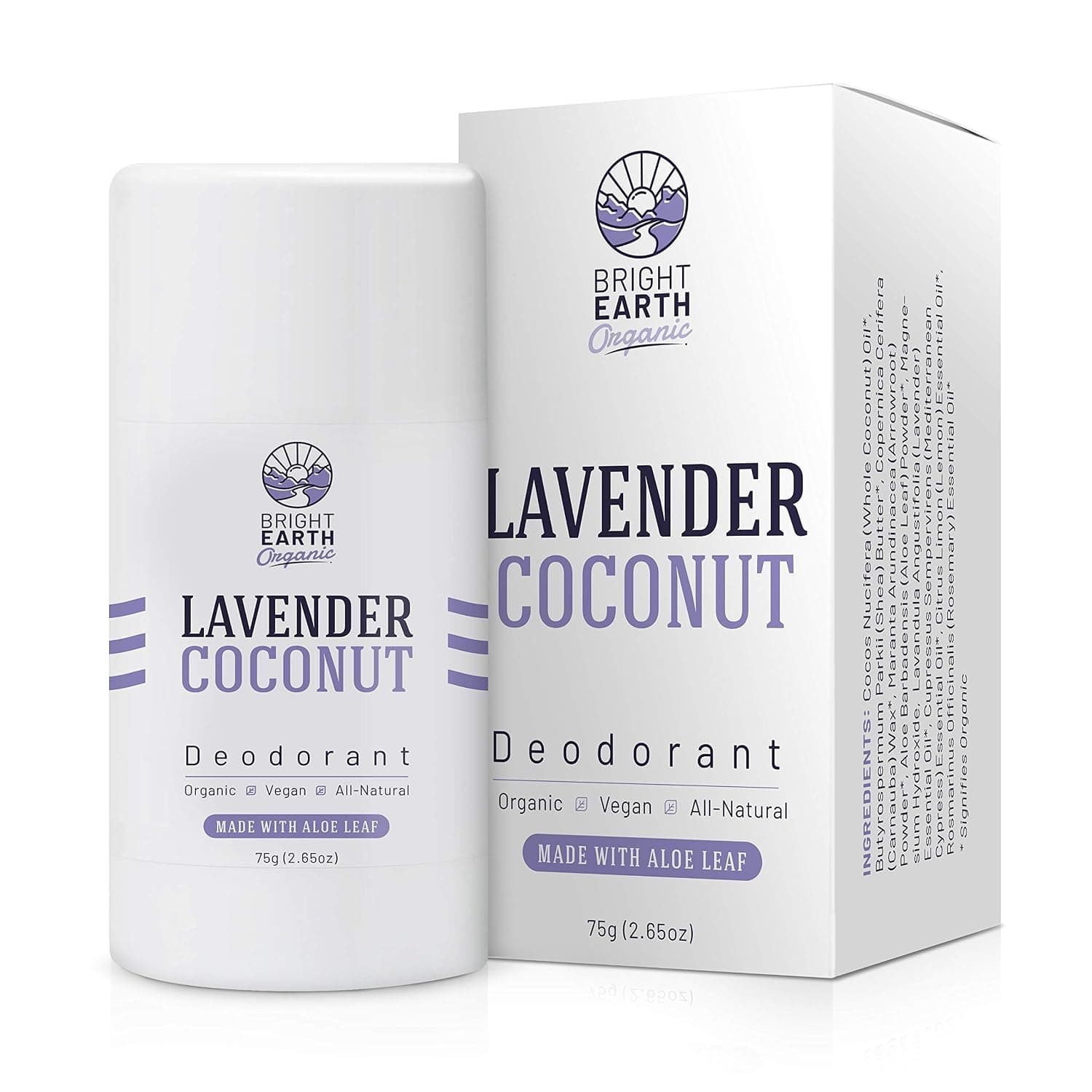Lavender Coconut All Natural Organic Deodorant - with Magnesium and Aloe - Aluminum Free, Baking Soda Free, Alcohol Free, Vegan, Non Toxic, for Women, Men & Kids - 2.65 oz