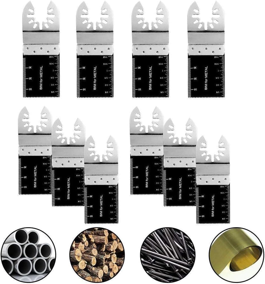 10 Pcs 1-3/8 Inch Bi Metal Oscillating Multi Tool Saw Blades Universal For Metal Cutting