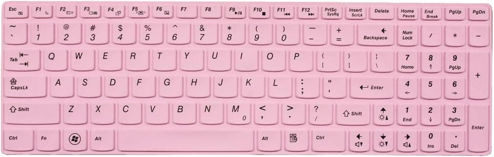 Silicone Laptop Keyboard Skin Cover Protector for IBM Lenovo IdeaPad B570, B575, G570, G575, G770, G580, G585, G780, U510, N580, N585, Z580, Z585, Y580, Y570, Y570D, Z560, Z565, Z570, V570 US Layout (Light Pink)
