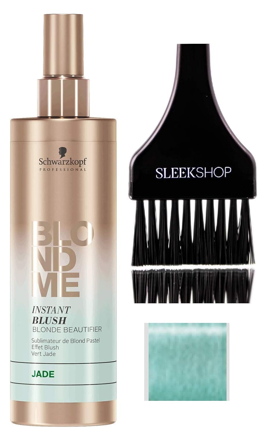 Schwarzkopf Blond Me INSTANT BLUSH BLONDE BEAUTIFIER - Jade (with Sleek Tint Brush) Blonde Me Spray-On Temporary Pastel Tone Color (JADE - 8.4 oz)