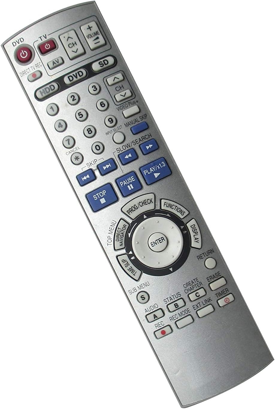 HCDZ Replacement Remote Control for Panasonic EUR7729KB0 EUR7720LBO DMR-EH50 DMR-EH50P DMR-EH50S DMR-EH60 N2QAYB000055 Diga DVD Recorder