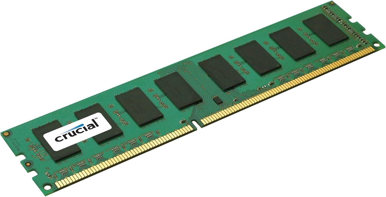 Crucial 2GB Single DDR3 1066 MT/s (PC3-8500) CL7 Unbuffered UDIMM 240-Pin Desktop Memory Module CT25664BA1067