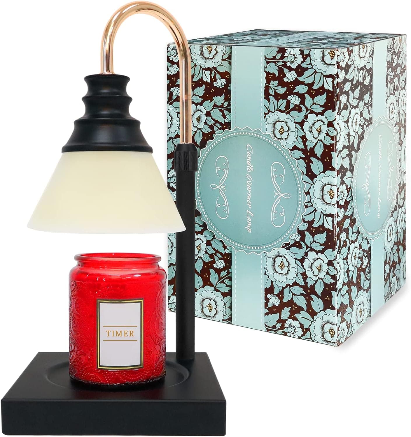 Candle Warmer Lamp for Jar Candles, Height Adjustable Candle Lamp Warmer with Timer, No Flame Candle Warmer Lantern for Yankee Candle & 3-Wick Candles, Electric Candle Lamp for Scented Wax Melts