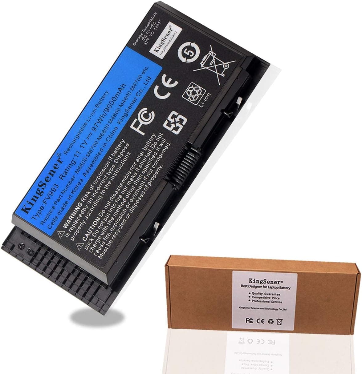 KINGSENER FV993 M6600 Laptop Battery for Dell Precision Laptop Computer M4600 M4700 M6600 M6700 Fit for PG6RC R7PND 0TN1K5 FV993 FJJ4W T3NT1 V7M28 97WH