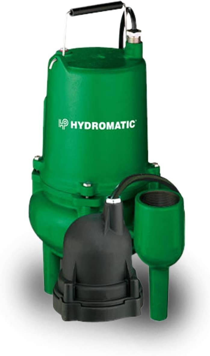 Hydromatic SP40M1 4/10 HP, 1 Phase, 115 Volt Cast Iron Submersible Sewage Ejector Pump (Manual), 10' Cord