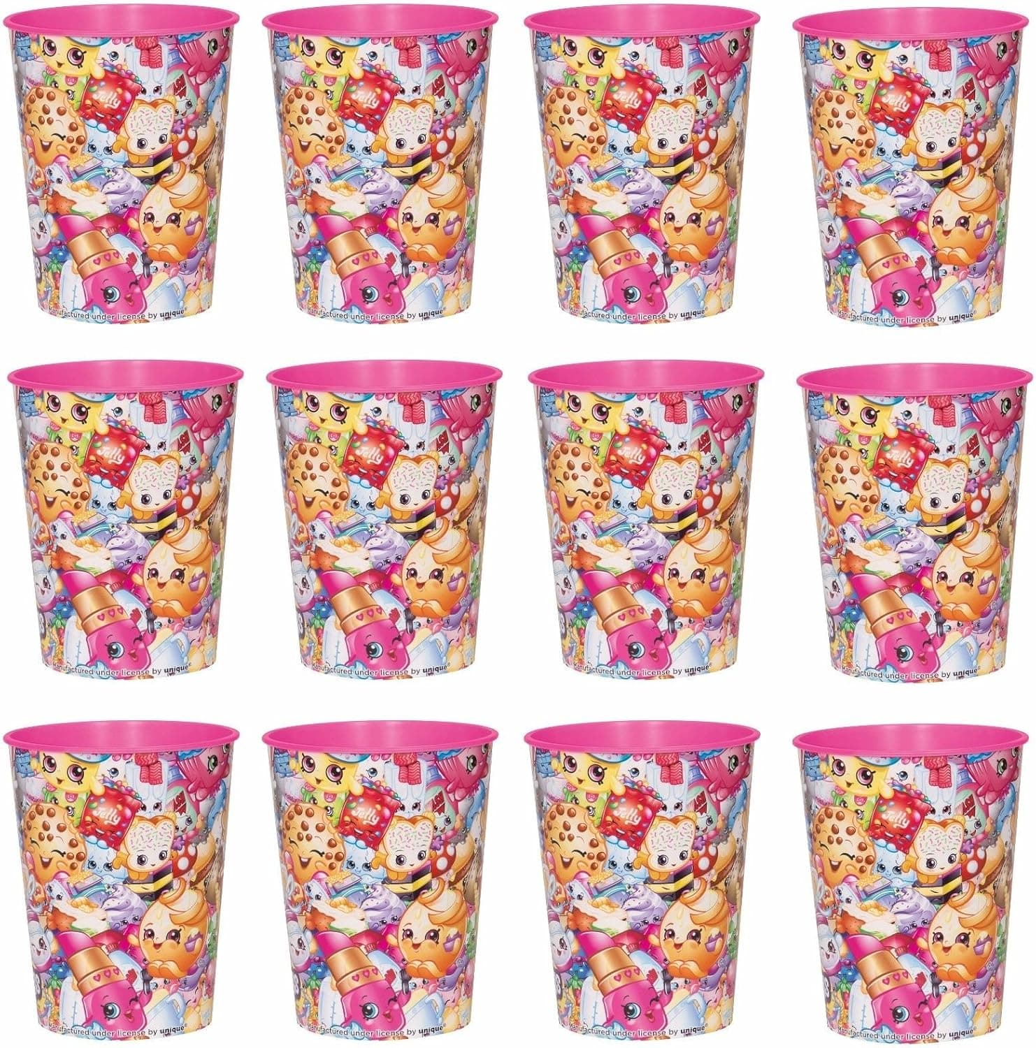 BirthdayExpress Lot of 12 Shopkins 16oz Party Plastic Cup ~Party Favor Supplies~