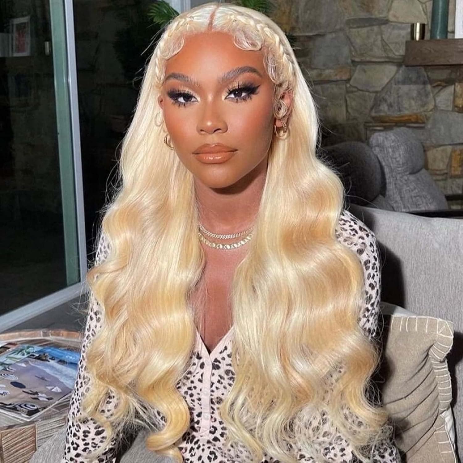 Gold Blonde 613 Lace Front Wigs Human Hair 22" Body Wave Wigs T-Part HD Lace Front Wigs Human Hair Pre Plucked with Baby Hair Brazilian Virgin Human Hair Wigs for Women 150% Density (22 Inch)
