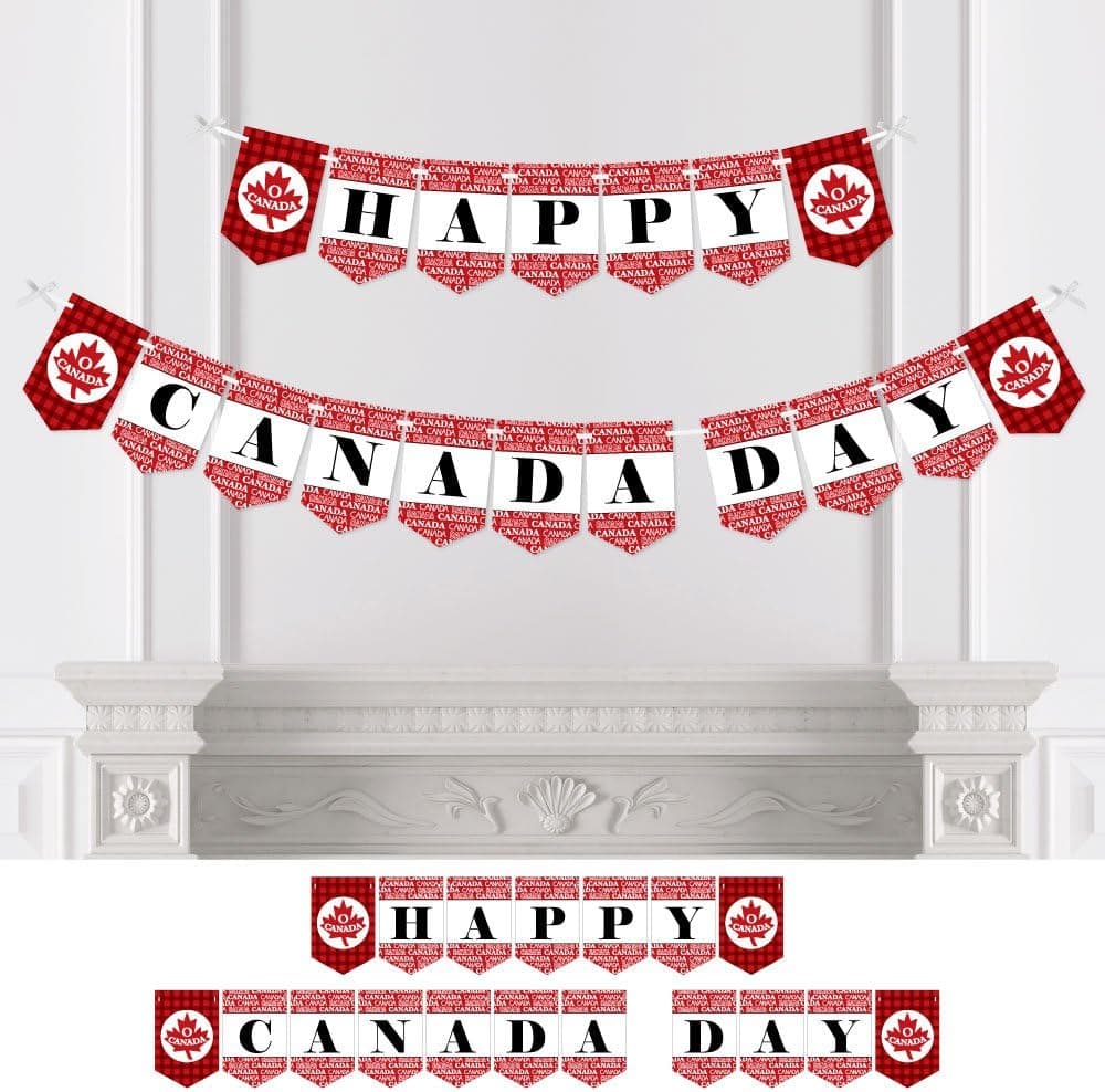 Big Dot of Happiness Canada Day - Canadian Party Bunting Banner - Party Decorations - Happy Canada Day