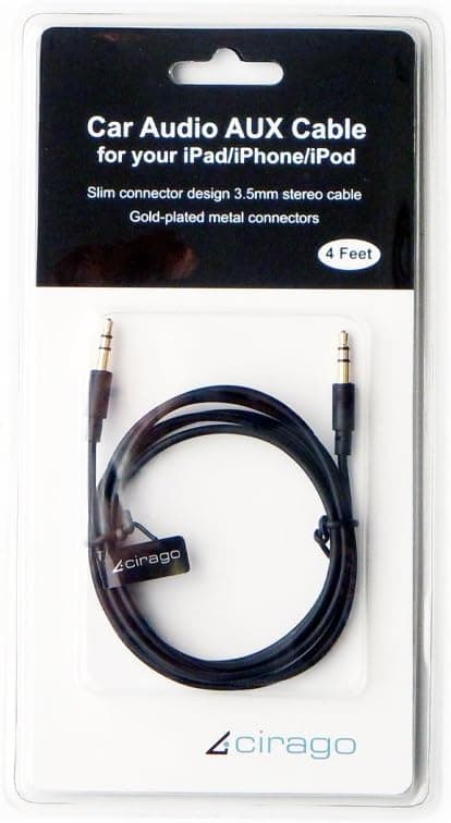 Cirago AXC1000 4-Feet Car Audio AUX Cable (Black)