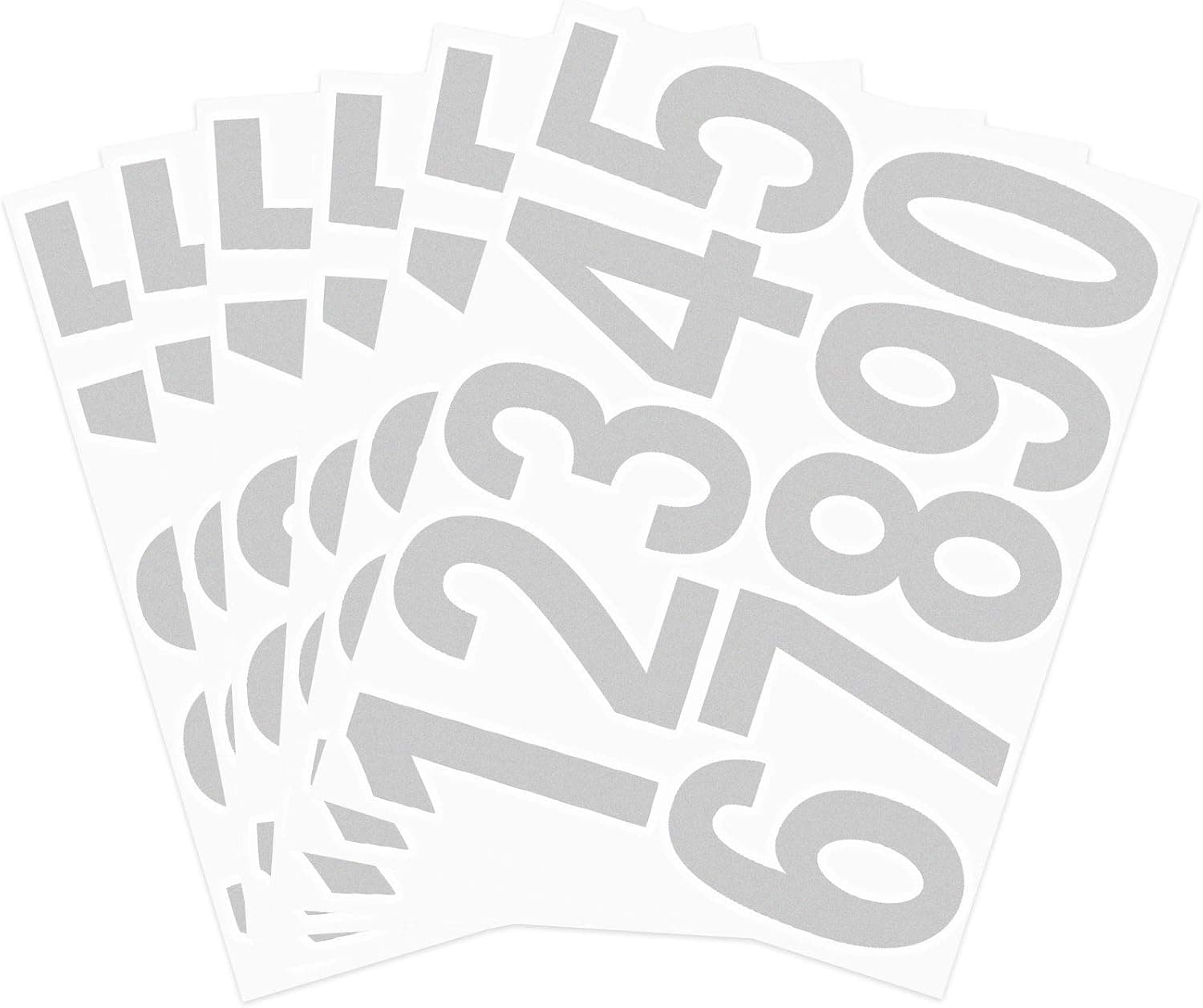 FANKUTOYS 60 Pieces Reflective Mailbox Numbers Stickers,Self Adhesive Vinyl Numbers Stickers,Numbers 0-9 Waterproof and Fade-Resistant(2 Inch)