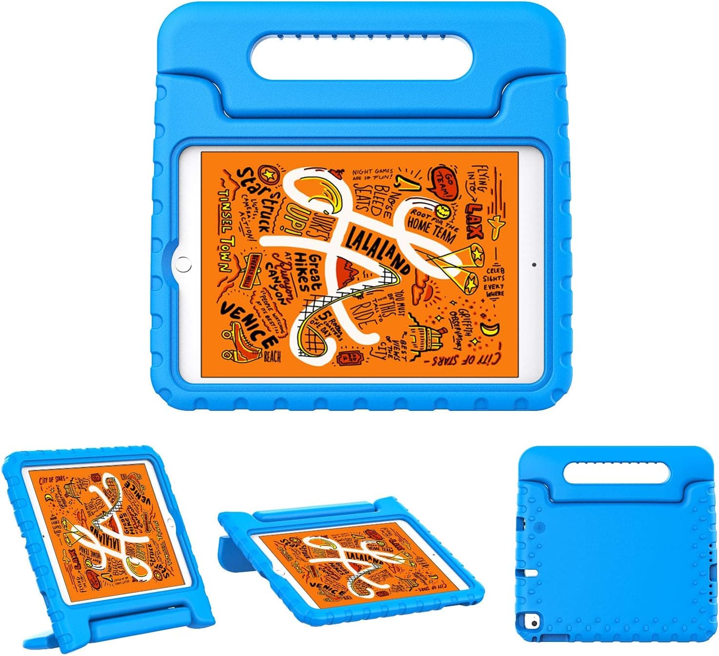 TiMOVO Cover Compatible for New iPad Mini 5th Generation 2019 Case, Shockproof Convertible Handle Light Weight EVA Kids Friendly Protective Stand Cover Case Fit iPad Mini 5 2019 - Blue
