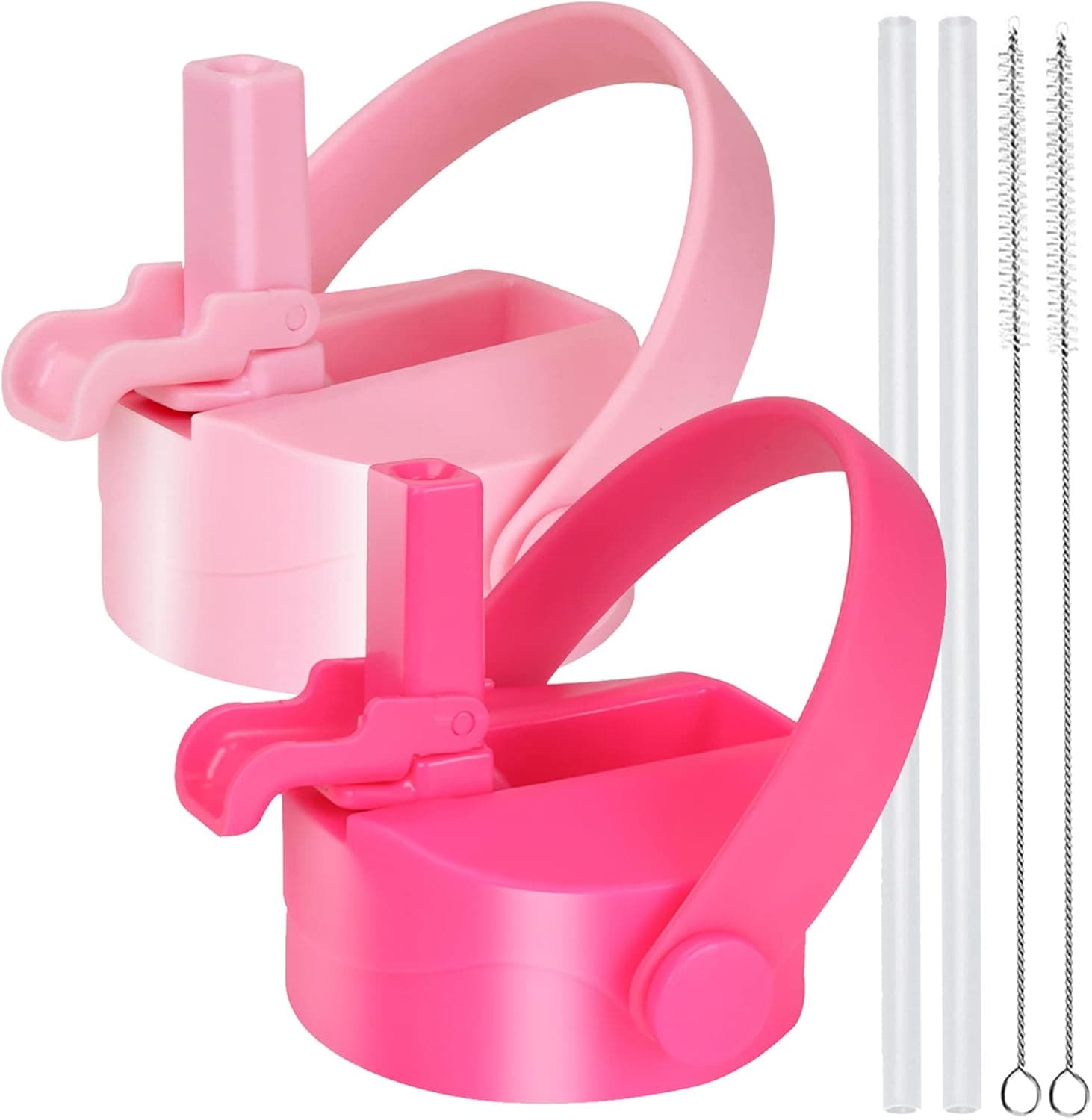 XACIOA Straw Lid Compatible with Hydro Flask Wide Mouth Bottle and Most Sports Water Bottles, Fit 12 16 18 32 40 64 oz Bottle with Replacement Straw and Brush
