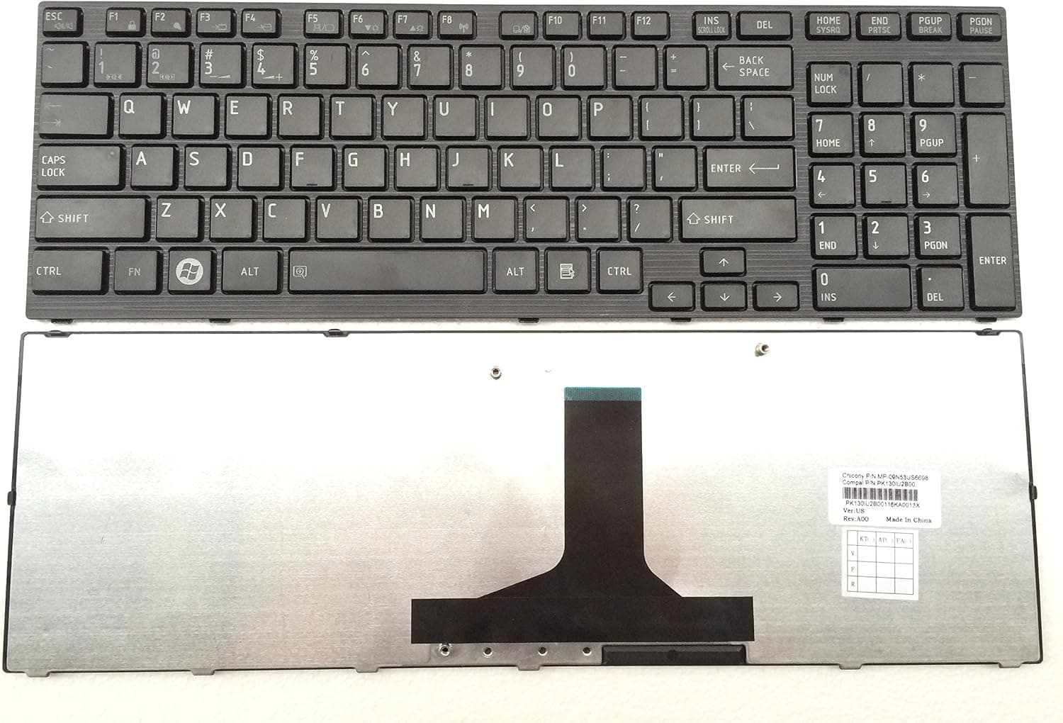 New Keyboard for Toshiba Satellite P750 P750D P755 P755D P770 P770D P775D Qosmio X770 X775 Series US Layout P/N: MP-09N53US6698 PK130IU2B00 Black Frame