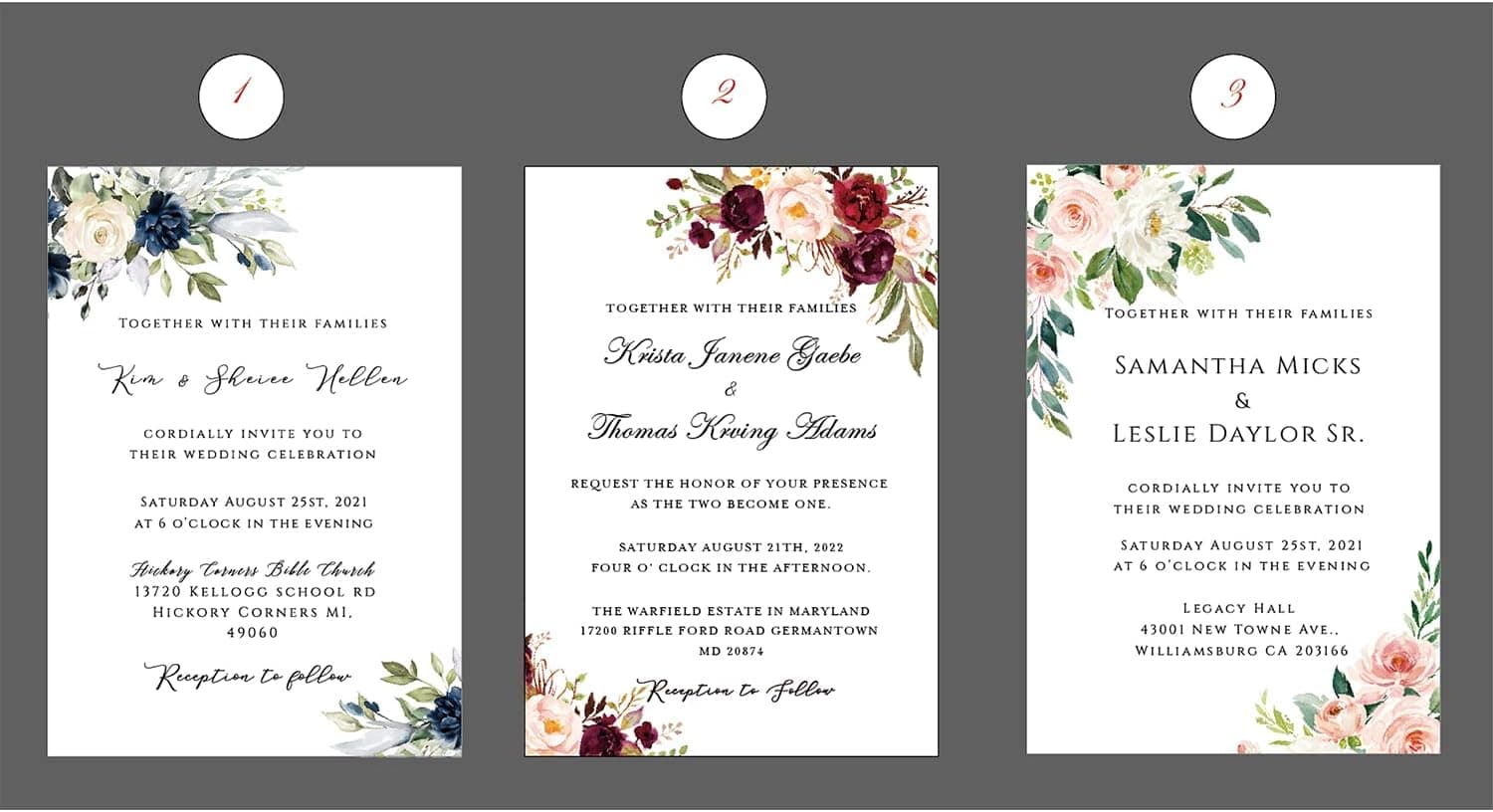 ponatia 25 PCS Personalized Invitation Cards, Customized Invitation Cards, Personalized Printed Order
