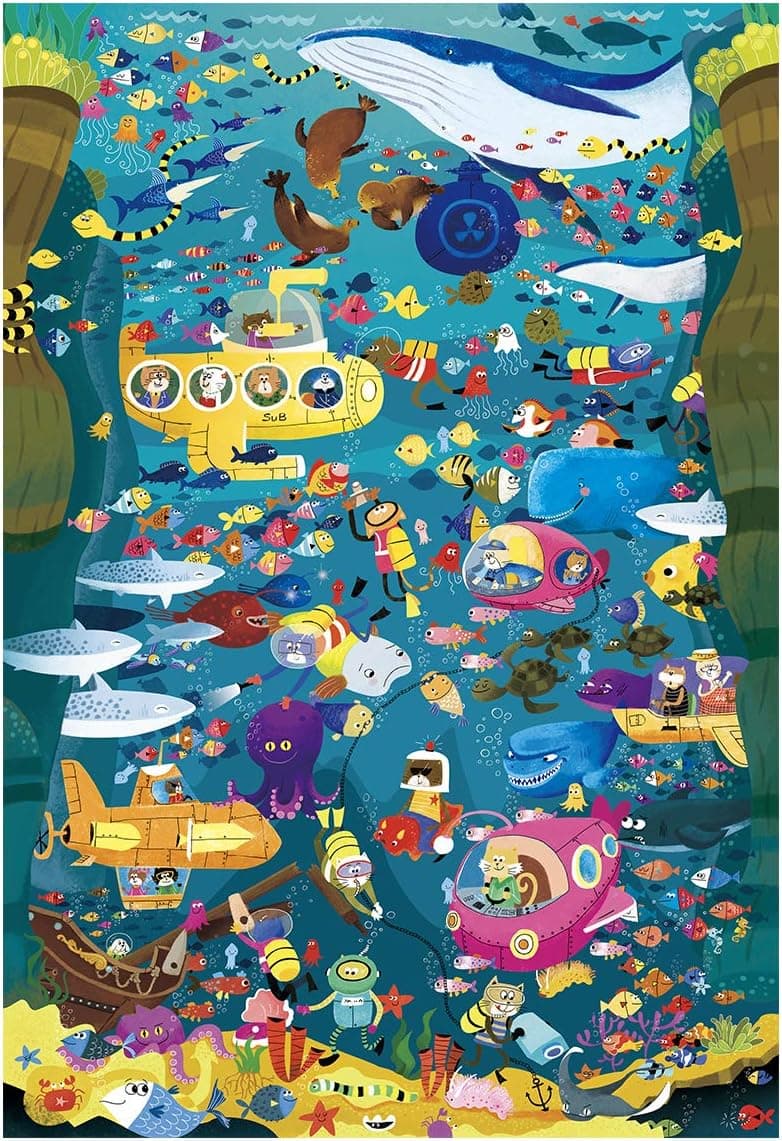 Rolife 1000 Pieces Puzzle for Adults and Kids, Educational Ocean Jigsaw Puzzle Game Toy, Adventures Undersea