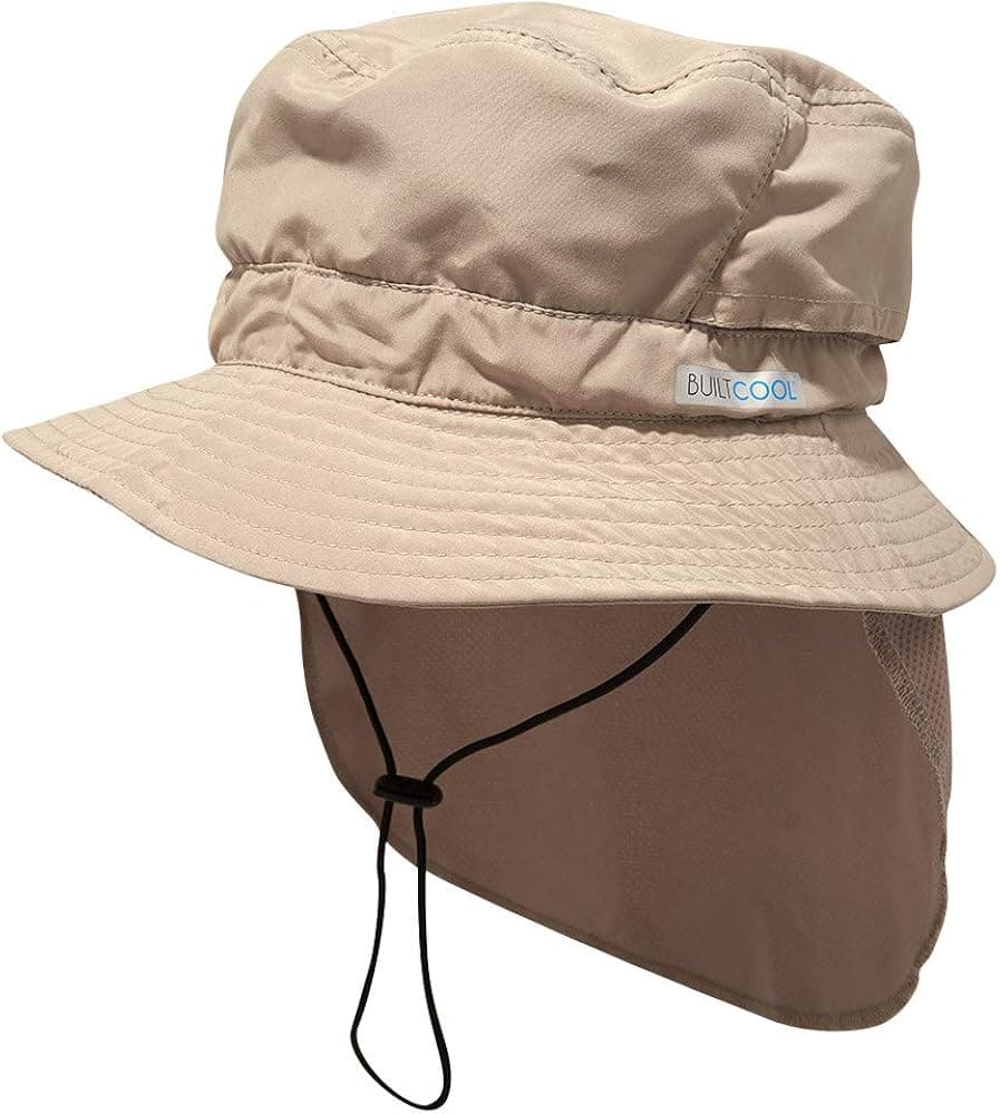 BUILTCOOL Adult Cooling Bucket Cap with Neck Shade – Boonie Hat for Fishing, Camping, and Kayaking