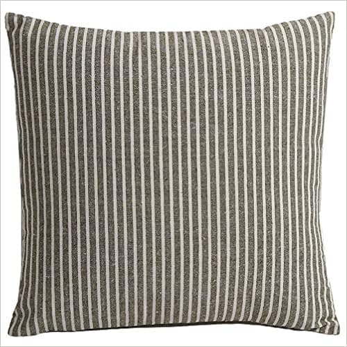 XQL Linen & Cotton Simple Striped Sofa Pillow Case Green
