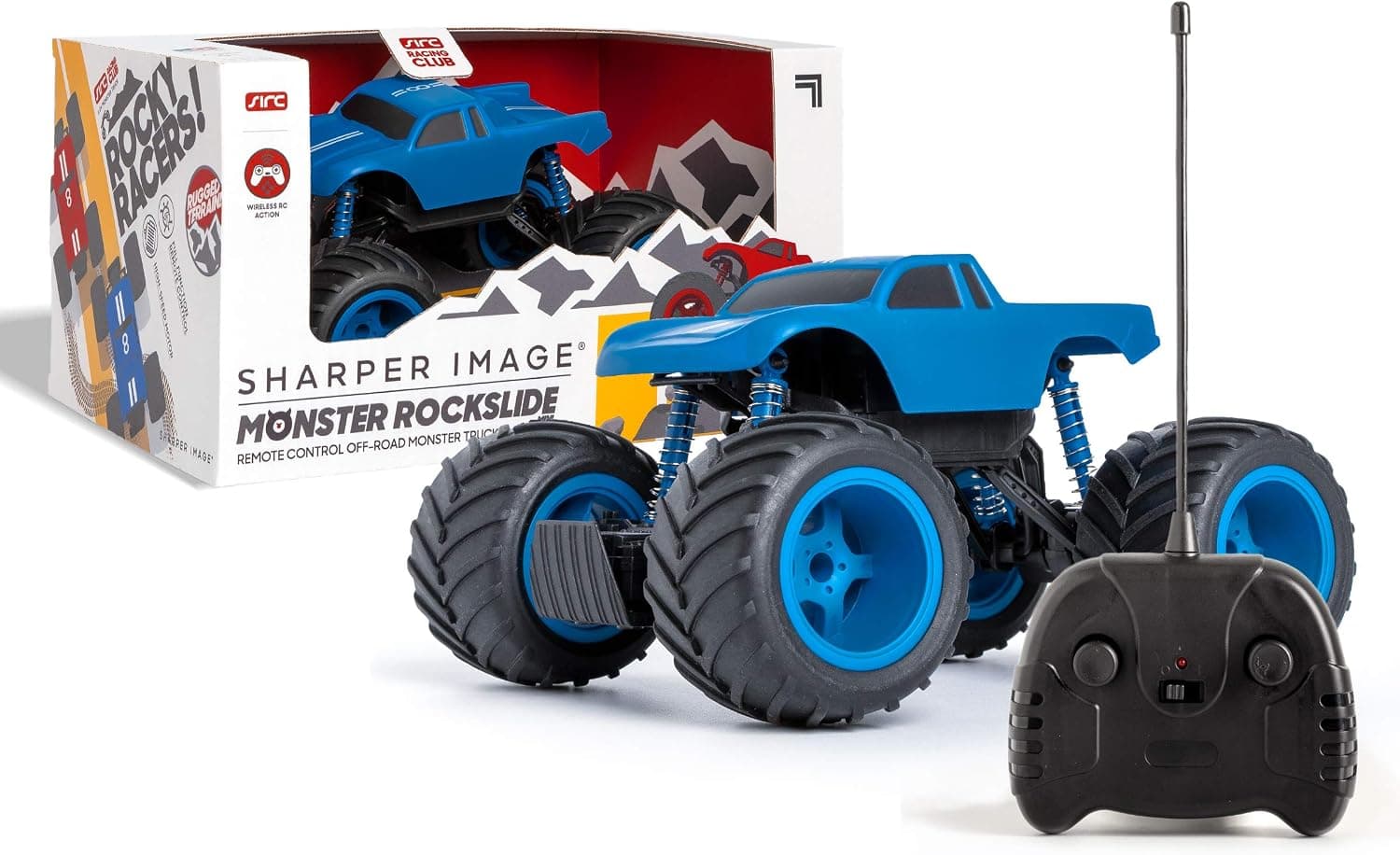 Sharper Image Remote Control Mini Monster Rockslide Truck, 1:24 Scale, 27 MHz, Blue