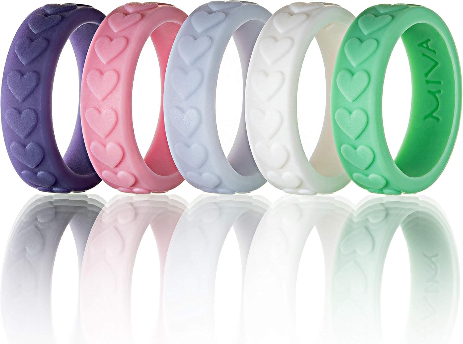 MIVA Silicone Wedding Ring for Women - Stylish Heart Pattern