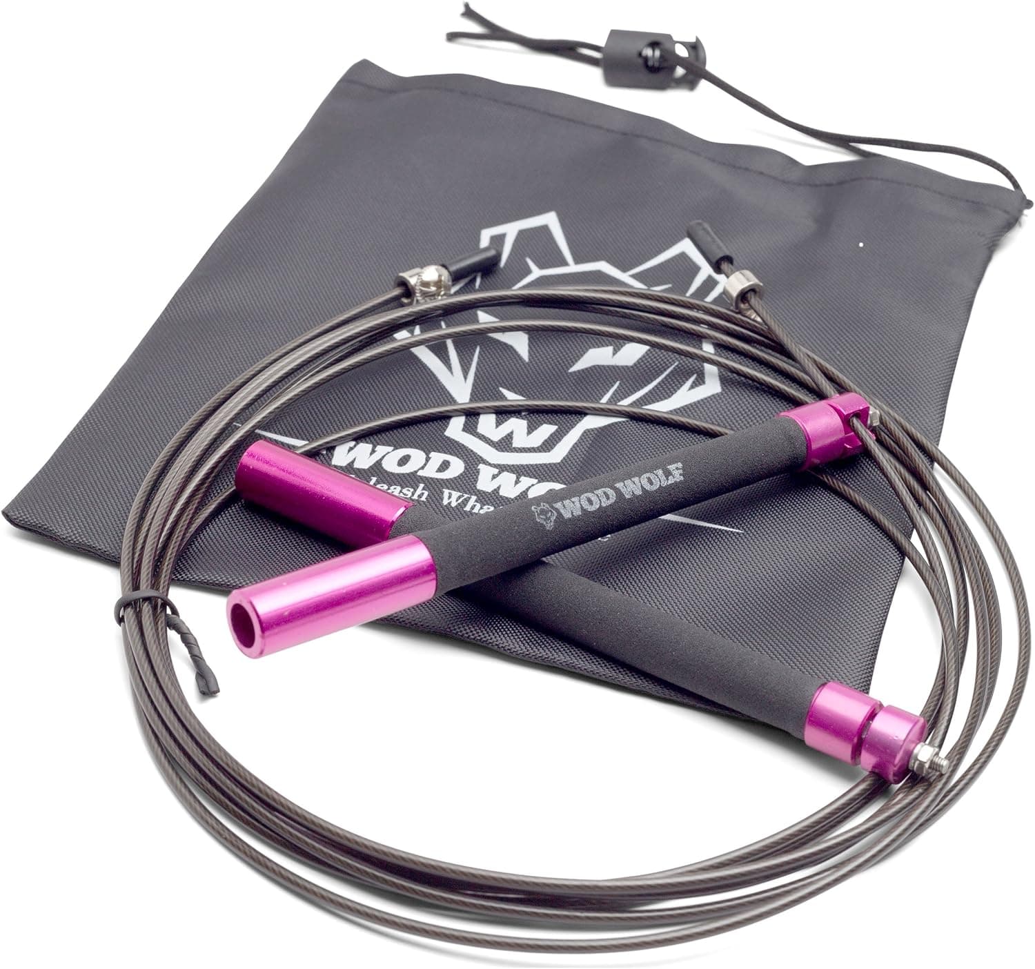 WODWolf RX Jump Rope for Crossfit, Upgraded Aluminum Handles & Ball Bearing for Effortless Double Unders
