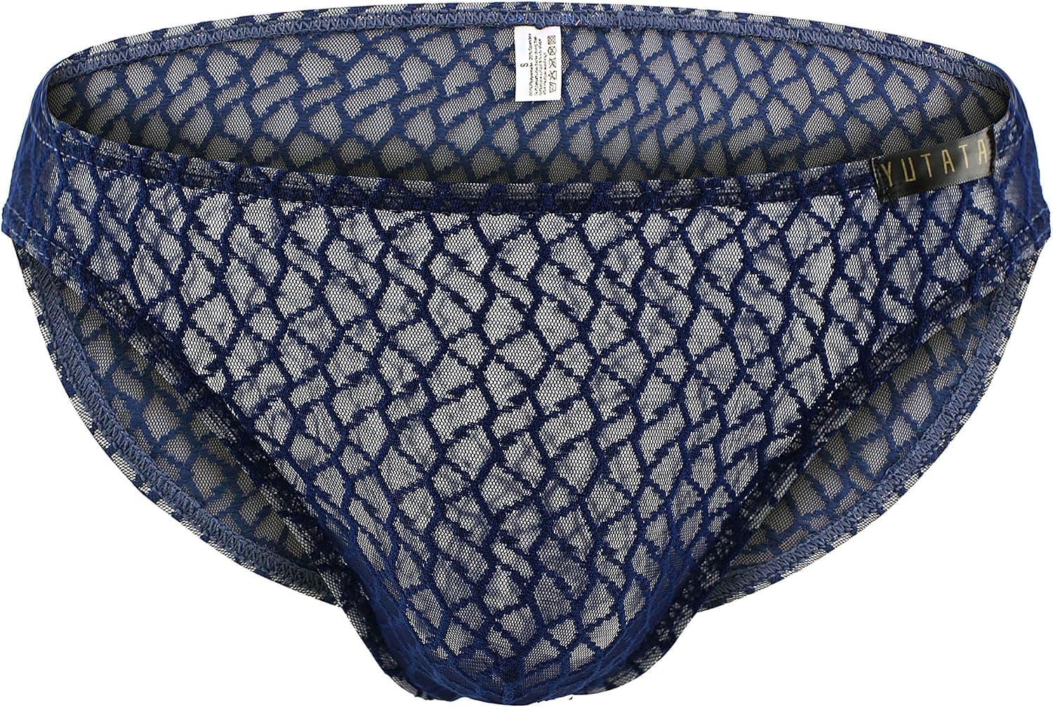 WINDAY Men Briefs Lace Silk Low Rise Bikini Briefs and Breathable Underwear B170