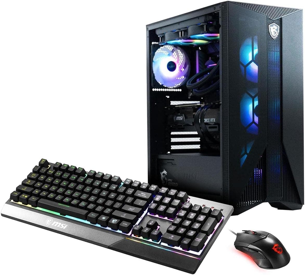 MSI Aegis RS Gaming Desktop PC, Intel Core i9-12900K, GeForce RTX 3090, 32GB Memory (Dual-CHL), 2TB NVMe SSD + 2TB HDD, WiFi 6E, Liquid Cooling, USB TypeC, Win 11 Home, Keyboard and Mouse (12TJ-251US)