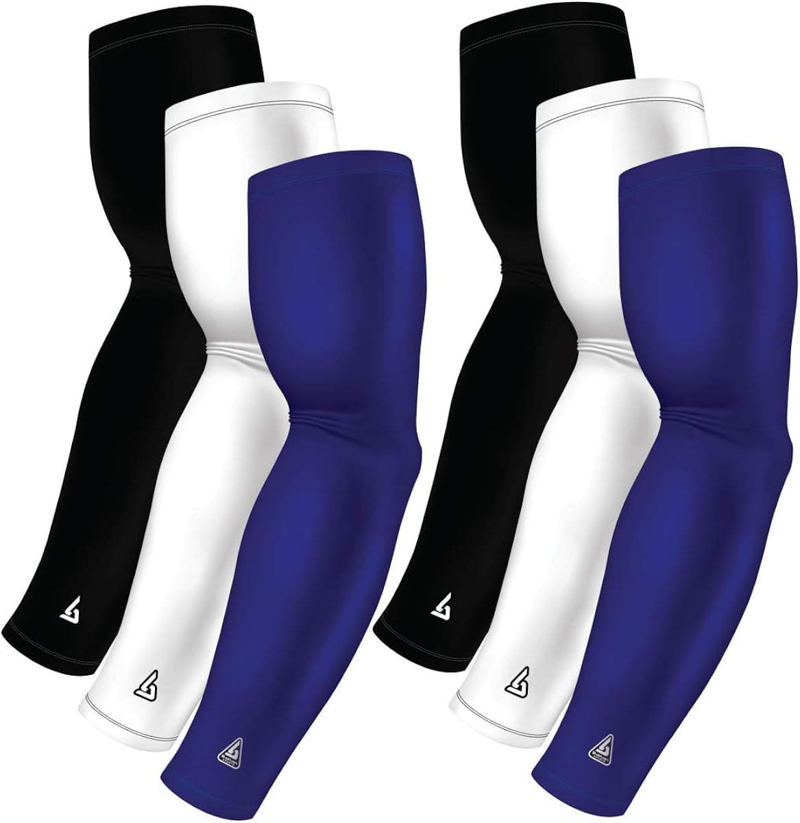 Cooling Compression Arm Sleeves for Men, Women, Youth Sports - UV Sun Protection & Tattoo Cover Up Forearm Sleeve - 6 Pack
