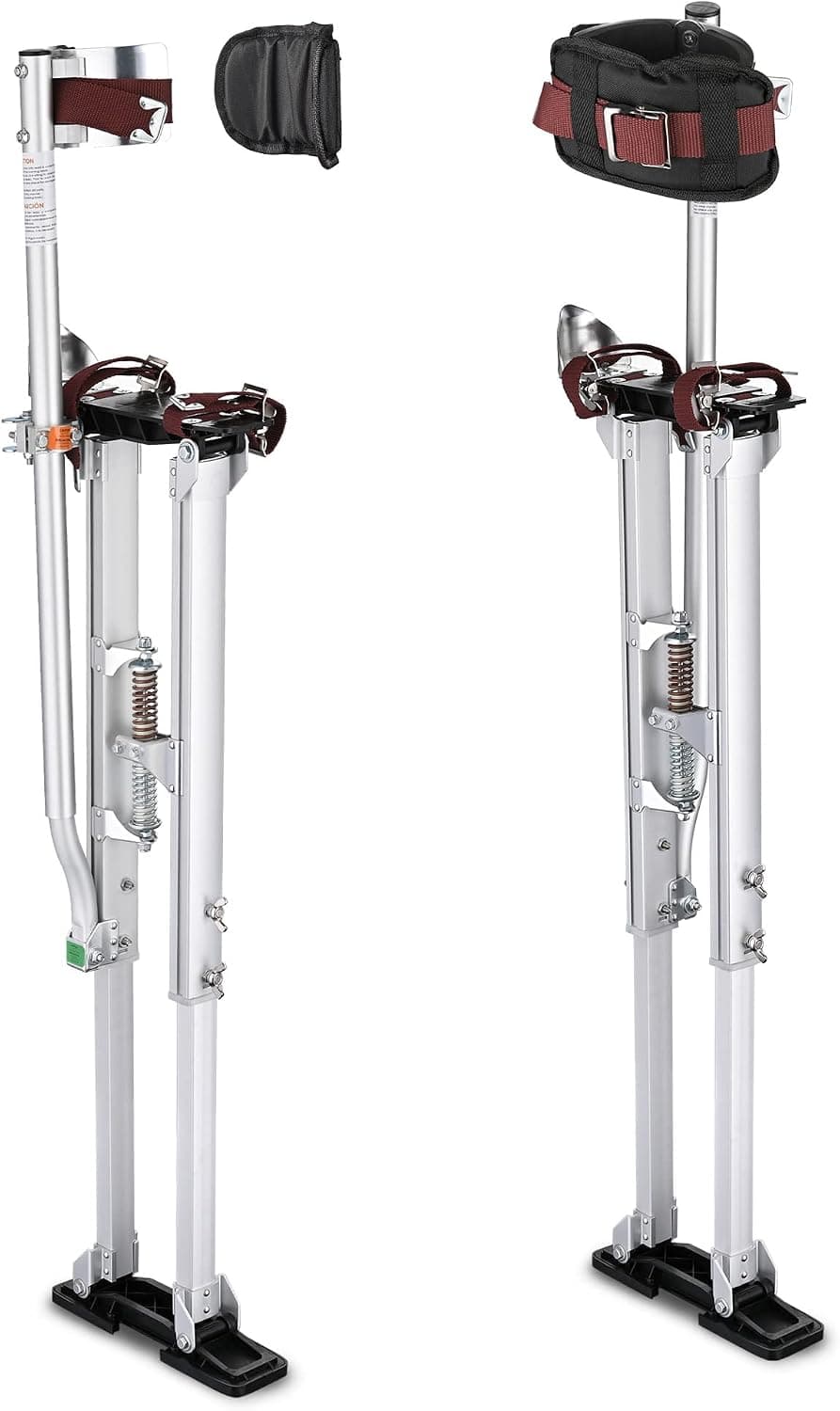 Yescom Drywall Stilts 36" - 50" Adjustable Aluminum Tool Stilt with Knee Pad Protection for Painting Painter Taping Silver