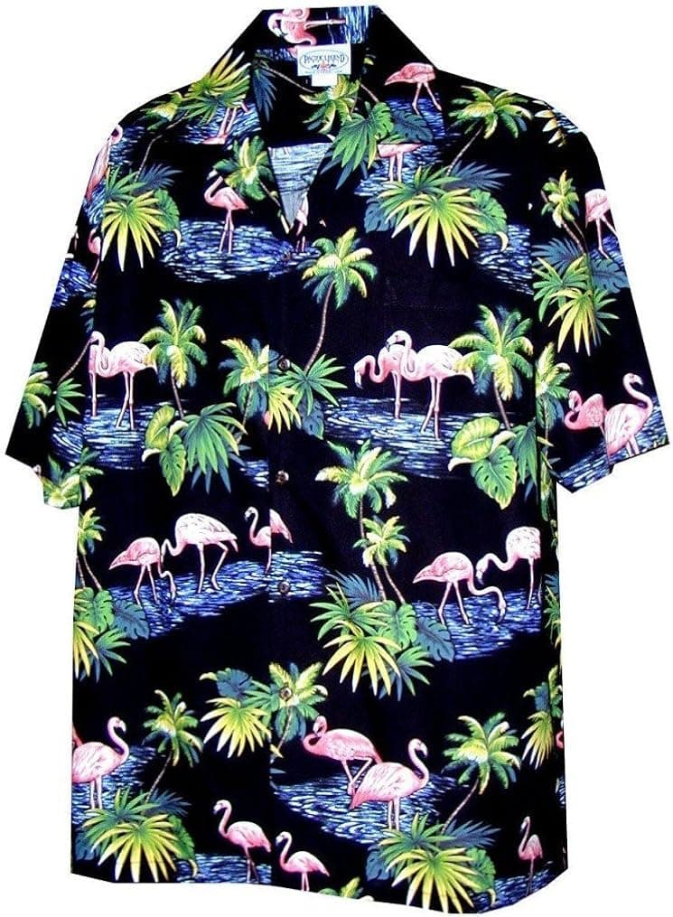 Pacific Legend Men's Flamingos Hawaiian Shirt