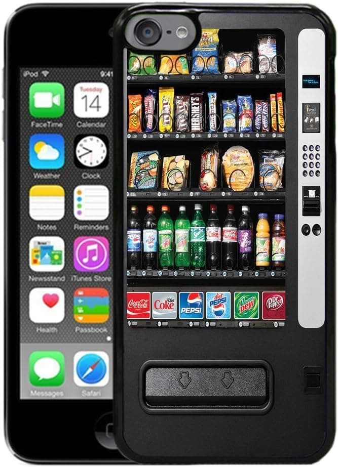 iPod touch 6 Case,Vending Machine Sweet Snack Pop Drinks Cute Funny Case for iPod touch 6 - PC Black