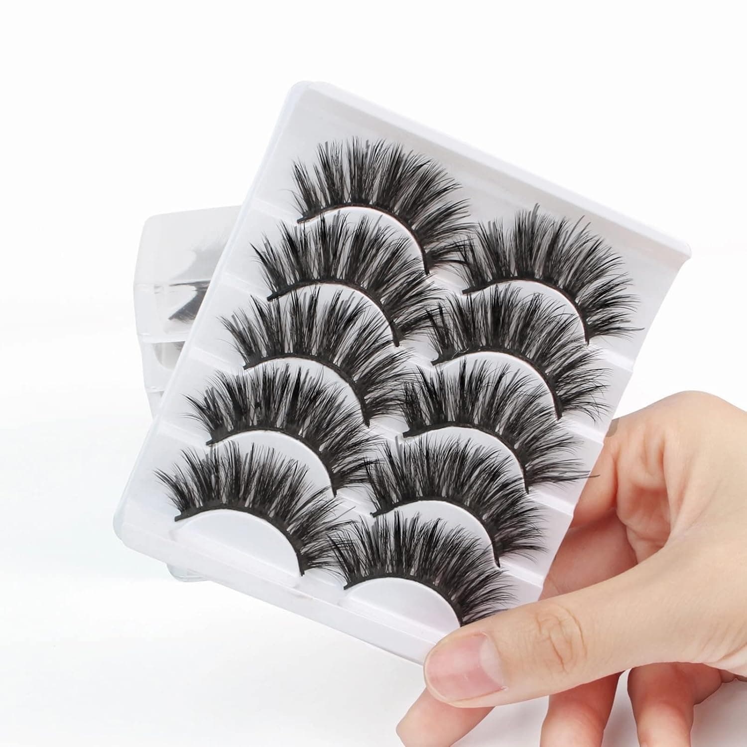YMEYME lashes 20mm 3D dramatic false eyelashes 5 pairs of fluffy and thick long mesh handmade reusable eyelashes