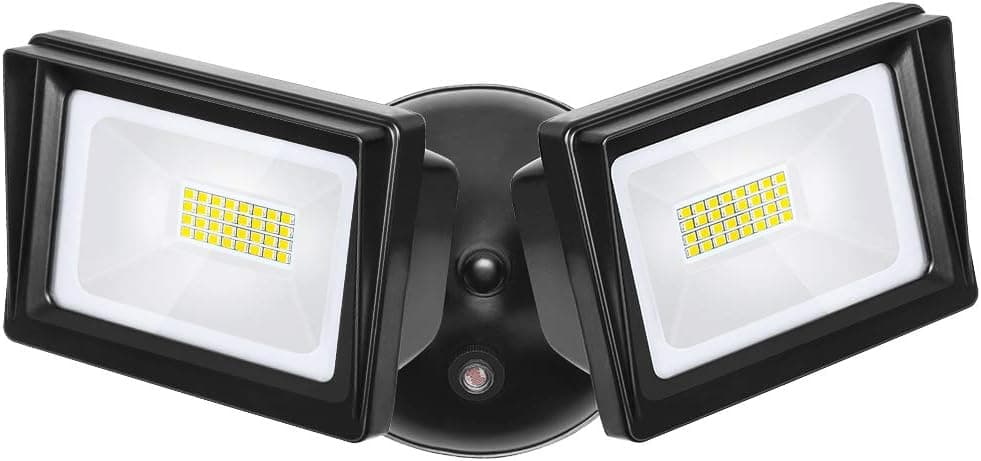 DEWENWILS 5400LM Dusk to Dawn LED Security Light Outdoor, 62W Super Bright Flood Light with Photocell, 5000K Daylight, IP65 Waterproof 2 Adjustable Heads Exterior Light for Garge, Backyard, Porch