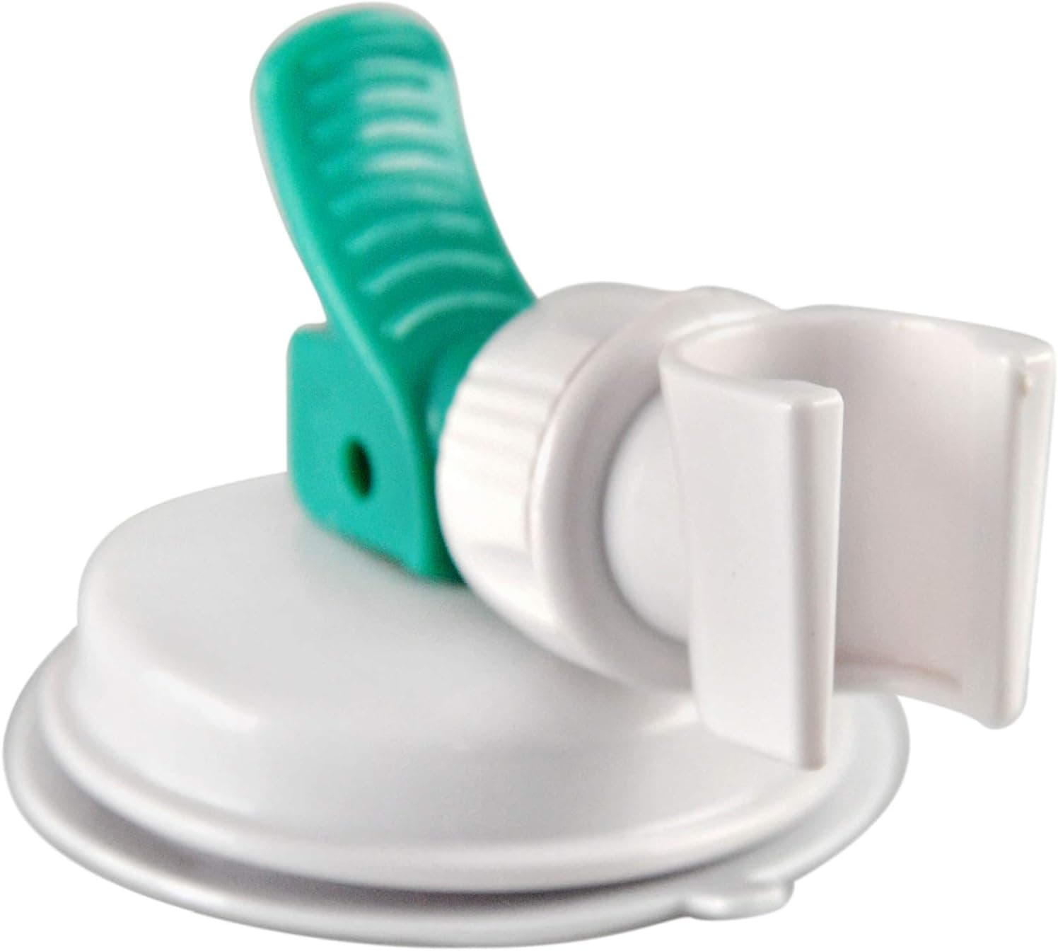 HOME-X Adjustable Holder for Shower Attachment, Suction Base Grip, No Tools Needed, Handheld Showerhead Bracket-White-3” D x 4” L