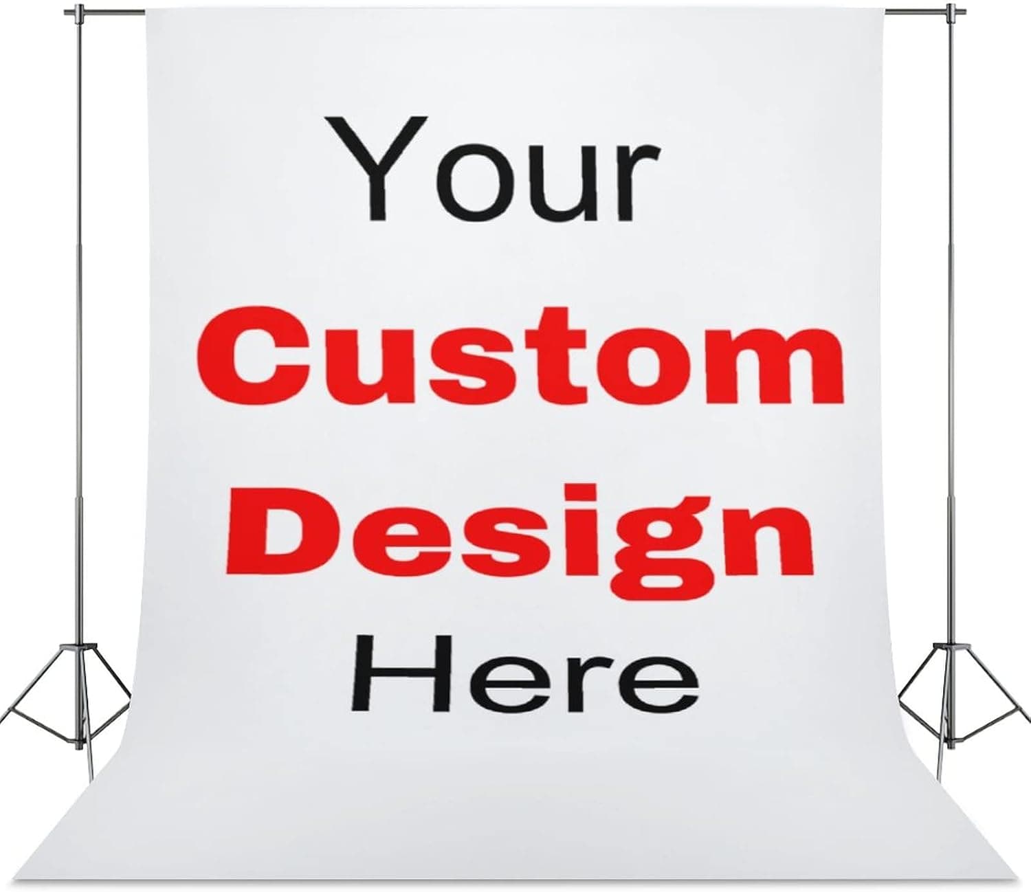 Custom Photography Cloth, Add Your Design Personalized Background for Photography with Picture Text, Customized Photography Backdrop for Portrait Photo Studio Photobooth Props (White, 56" x 118")