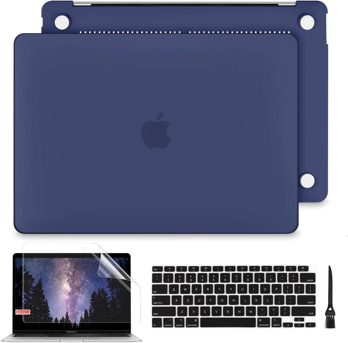 Batianda for 2020 2019 2018 MacBook Air 13 Inch Case A2337 M1 A2179 A1932 Model, Hard Shell Case with Keyboard Cover for Mac Air 13'' with Touch ID, C-Navy Blue
