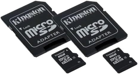 Kyocera Event Cell Phone Memory Card 2 x 8GB microSDHC Memory Card with SD Adapter (2 Pack)