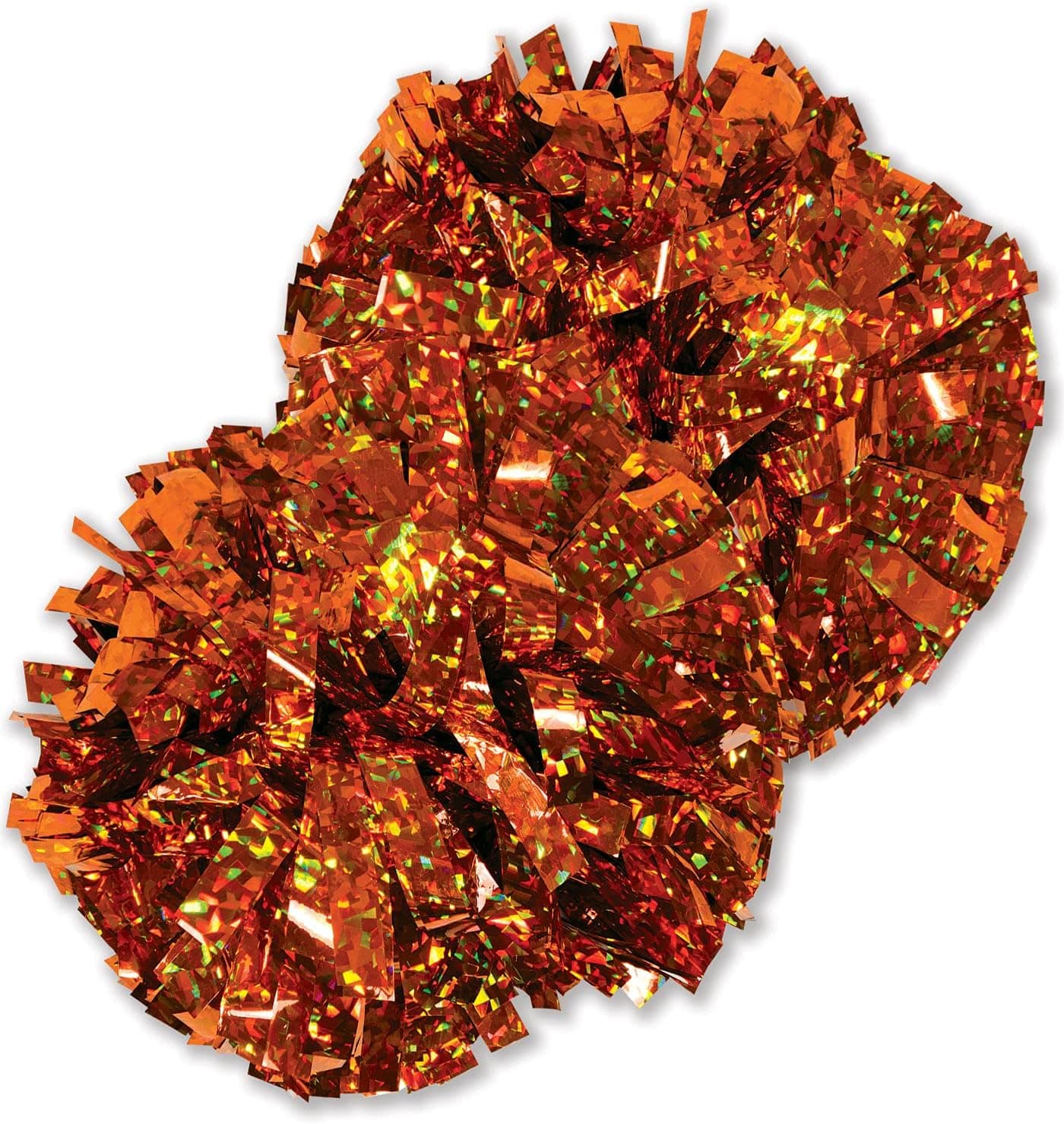 Chasse Holographic Cheerleading Pom Poms - Shiny Metallic Foil Cheer Pom with Baton Handle for Dance Sports Celebrations