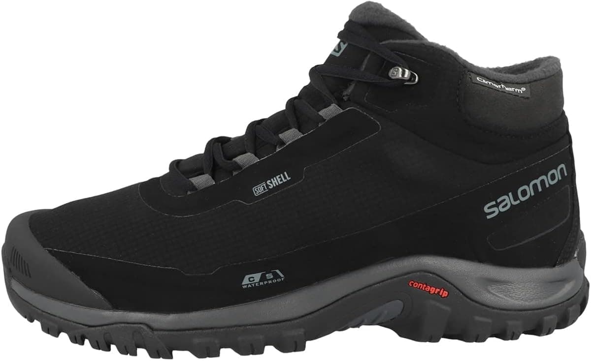 Salomon SHELTER CLIMASALOMON Waterproof Winter Boots for Men Snow, Black/Ebony/Black, 12